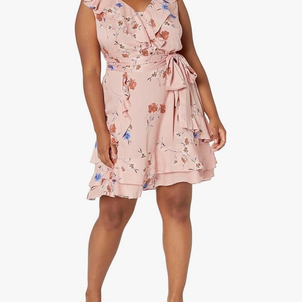 NWT Jessica Simpson Nimah Ruffle Tie-A-Line Dress